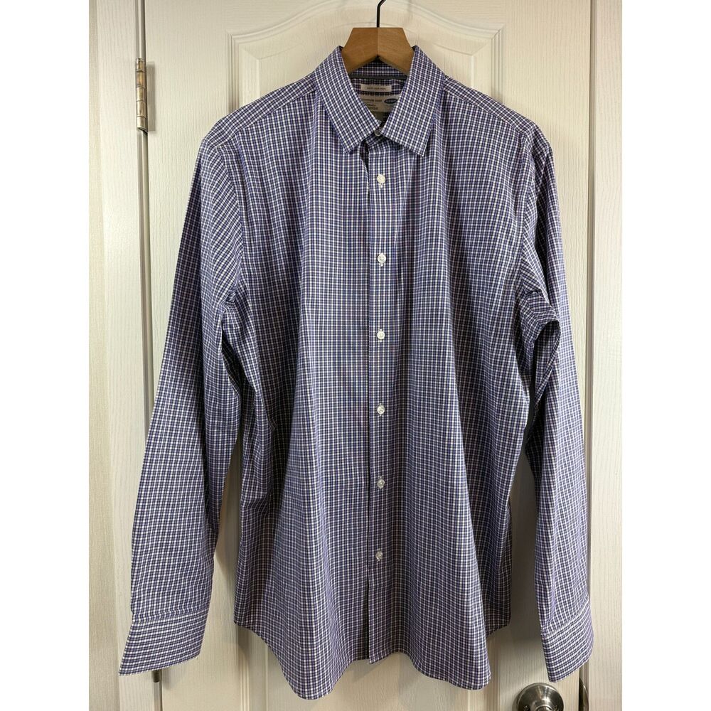 Old Navy Men's Slim Fit Signature Button Front Shirt - Red White Blue - Size L